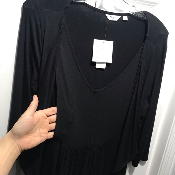 Brand new Thyme 3/4 sleeve black nursing/maternity dress size medium - Picture 2 of 3